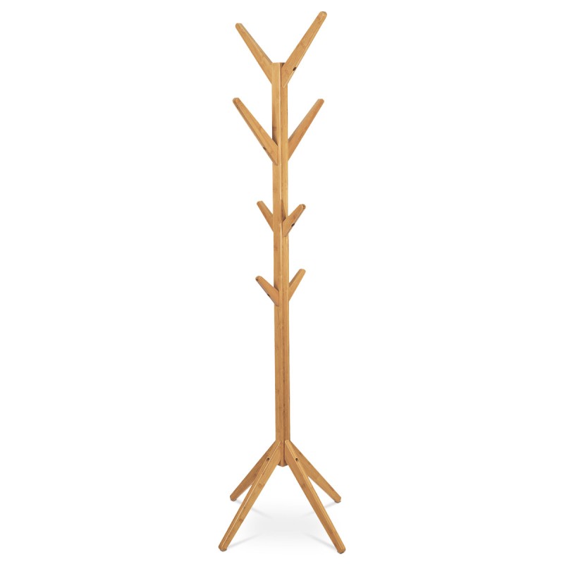 Autronic - Věšák dřevěný stojanový, masiv bambus, přírodní odstín - DR-N191 NAT