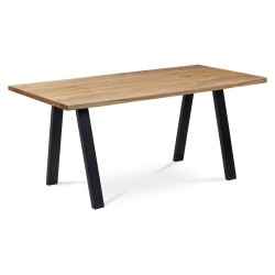 Autronic - jedálenský stôl 160x90x75 cm, masív dub, povrchová úprava olejom, čierny matný lak - DS-K160 OAK