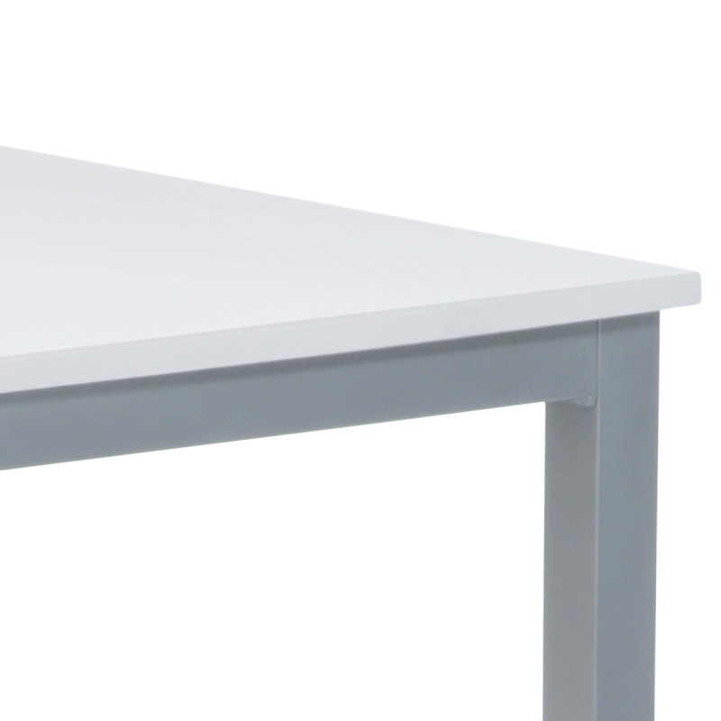 Autronic - Jedálenský stôl 110x70x75 cm, doska MDF, biela farba, kovová podnož, strieborný lak - GDT-202 WT