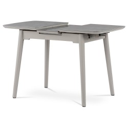 Autronic - Jedálenský stôl 90+25x70 cm, keramická doska sivý mramor, masív, sivý vysoký lesk - HT-400M GREY
