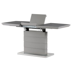 Autronic - Jedálenský stôl 120+40x70 cm, keramická doska sivý mramor, MDF, sivý matný lak - HT-424M GREY