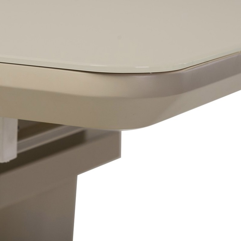 Autronic - Jedálenský stôl 110+40x75 cm, cappuccino 4 mm sklenená doska, MDF, cappuccino mat - HT-430 CAP