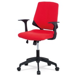 Autronic - kancelárska stolička, červená látka, čierne plastové područky - KA-R204 RED