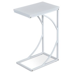 Autronic - Prístavný stolík 27x41x63 cm, doska biele lamino, kovové nohy, biely mat - 84056-14 WT