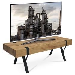 Autronic - TV stolík, 120x44x40 cm, MDF doska, 3D dekor divoký dub, kov - čierny mat - AHG-262 OAK
