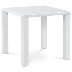 Autronic - jedálenský stôl 80x80x76cm, vysoký lesk biely - AT-3005 WT