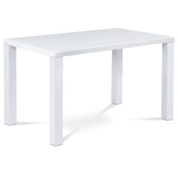 Autronic - jedálenský stôl 120x80x76cm, vysoký lesk biely - AT-3006 WT