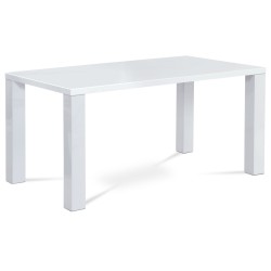 Autronic - jedálenský stôl 160x90x76 cm, vysoký lesk biely - AT-3008 WT