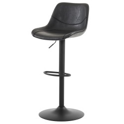 Autronic - Židle barová, černá ekokůže, kov černá - AUB-714 BK