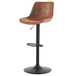 Autronic - Židle barová, hnědá ekokůže, kov černá - AUB-714 BR