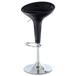 Autronic - barová stolička, plast čierny/chróm - AUB-9002 BK