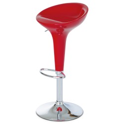Autronic - barová stolička, plast červený/chróm - AUB-9002 RED