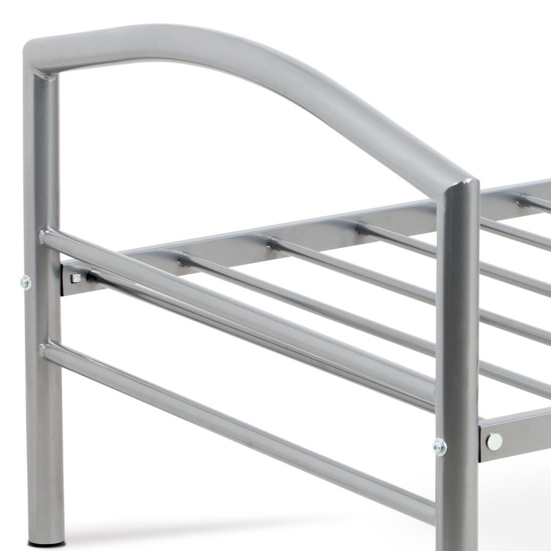 Autronic - postel jednolôžková 90x200 cm, kovová sivý lesk - BED-1900 SIL