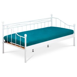Autronic - posteľ jednolôžková 90x200, kovová konštrukcia, biely matný lak - BED-1905 WT