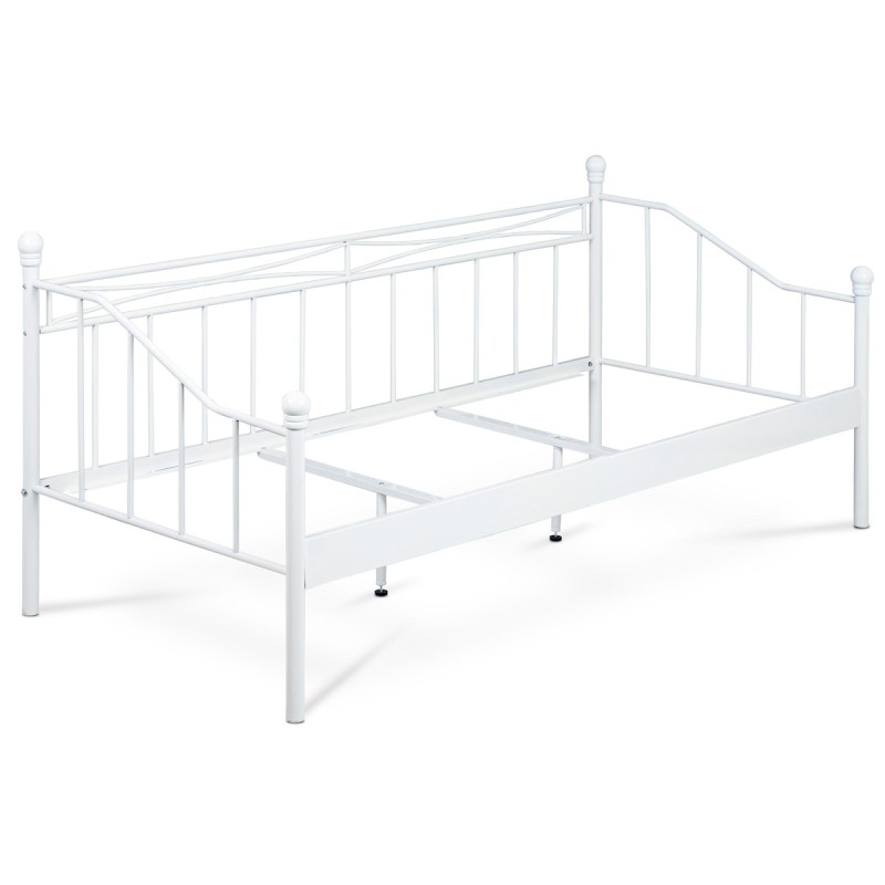 Autronic - posteľ jednolôžková 90x200, kovová konštrukcia, biely matný lak - BED-1905 WT