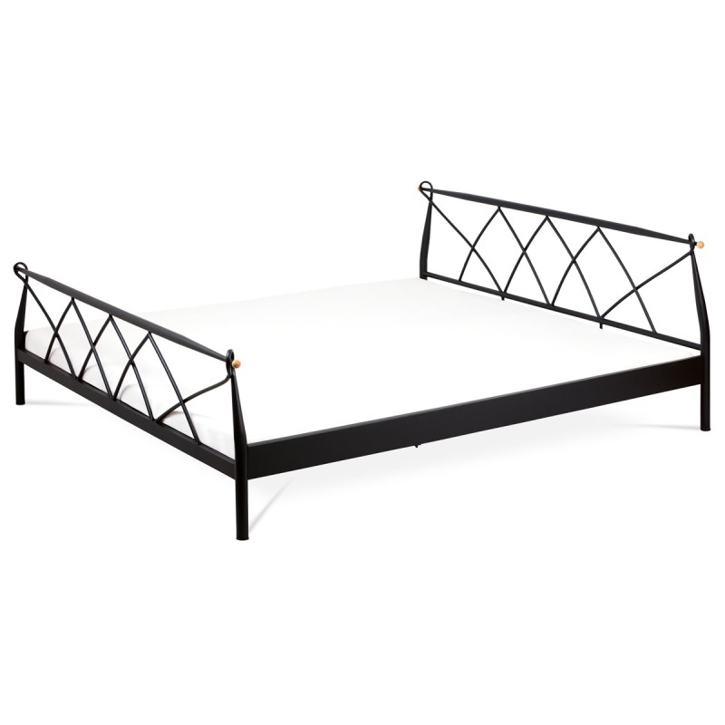 Autronic - posteľ dvojlôžková, 180x200, kov matný čierny - BED-1907 BK