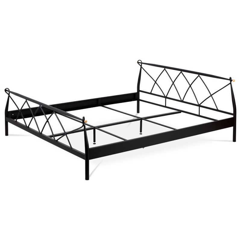Autronic - posteľ dvojlôžková, 180x200, kov matný čierny - BED-1907 BK