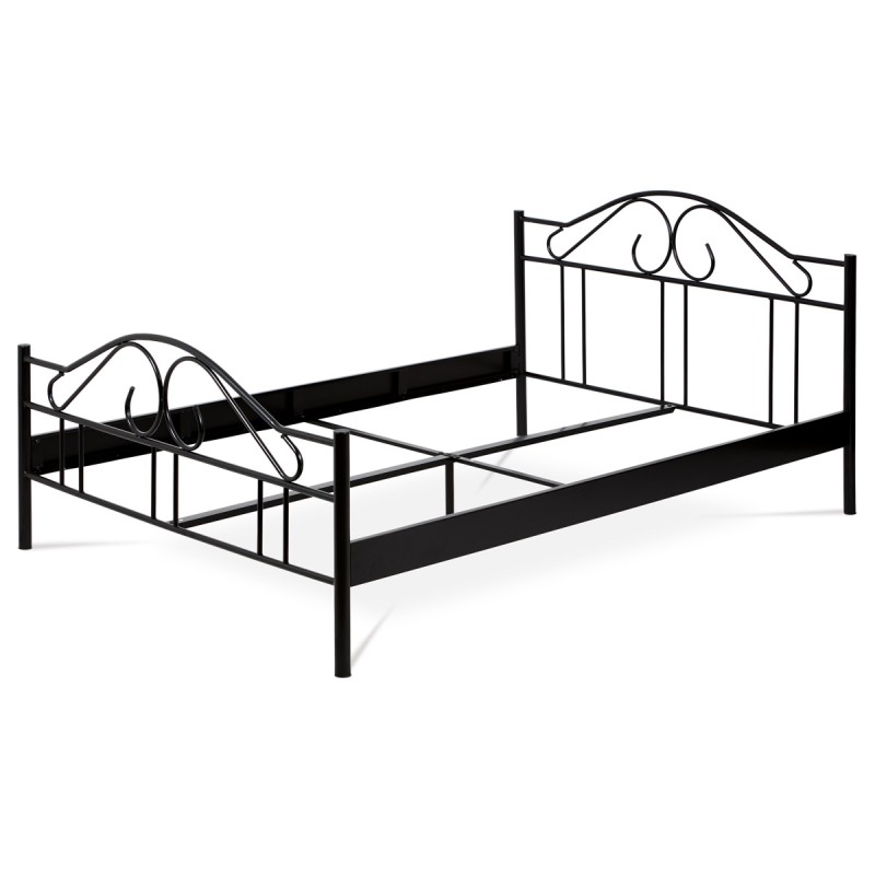 Autronic - posteľ dvojlôžková, 140x200, kov černý lesk - BED-1909 BK