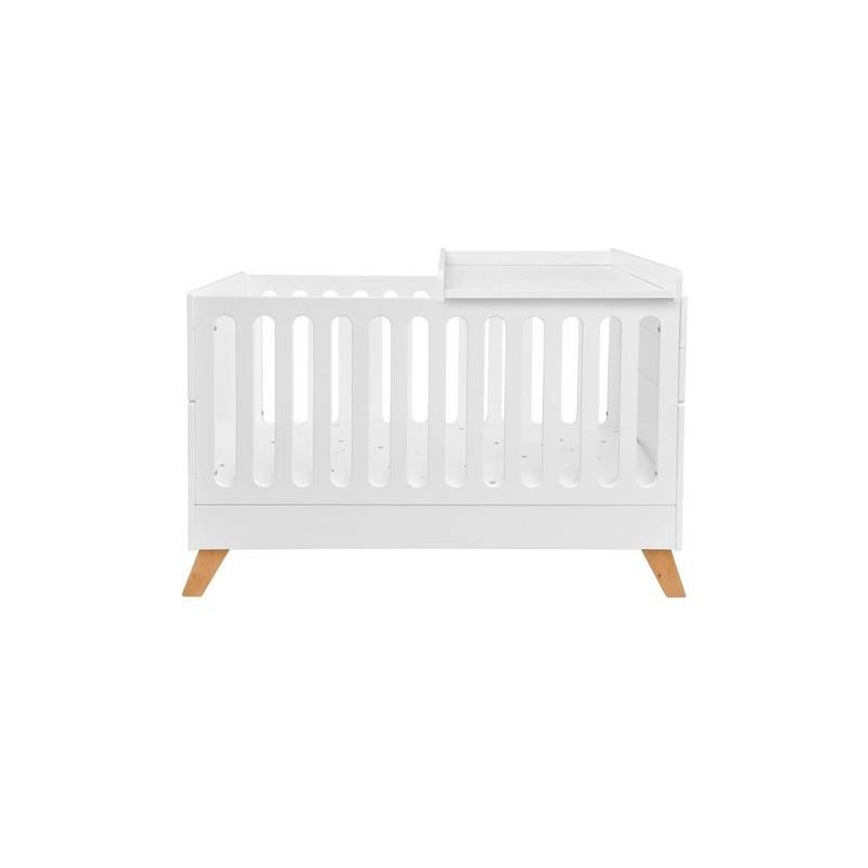 Detská postieľka HOPPA COT BED 60x120 - biela matná/buk