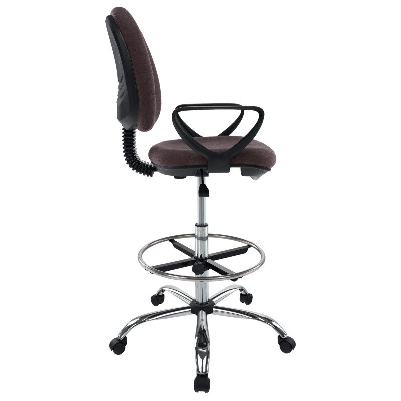 Vyvýšená pracovná stolička, hnedá/čierna, TAMBER