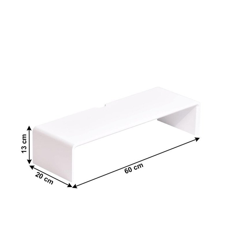 Podstavec pod monitor, bambus, biela, ELARO TYP 1