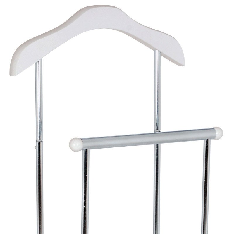 Autronic - Nemý sluha, výška 108 cm, MDF - biely matný lak, kov - chróm, nosnosť 5 kg - 84444 WT