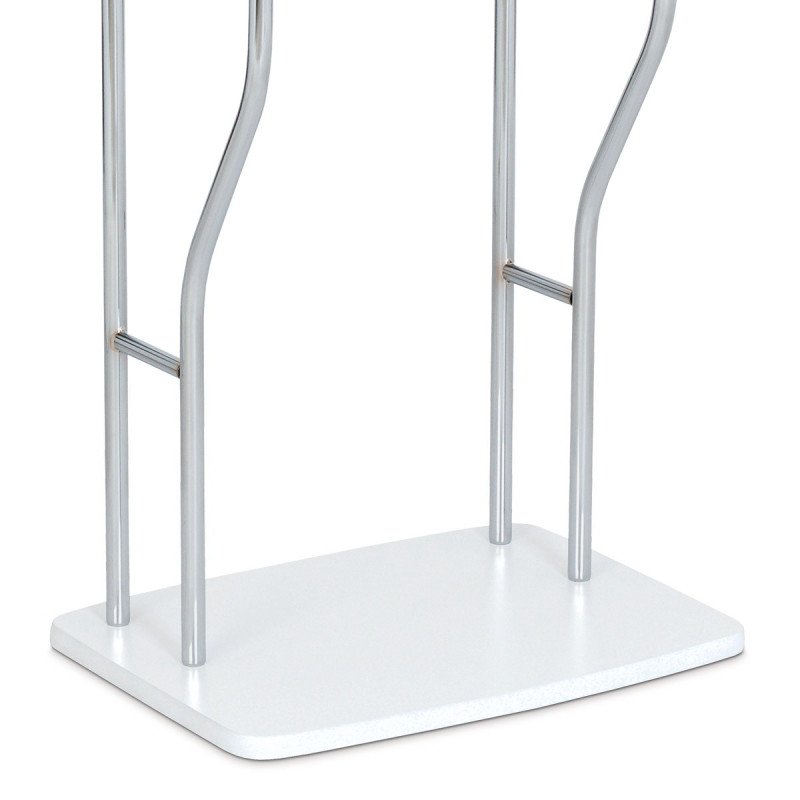Autronic - Nemý sluha, výška 108 cm, MDF - biely matný lak, kov - chróm, nosnosť 5 kg - 84444 WT