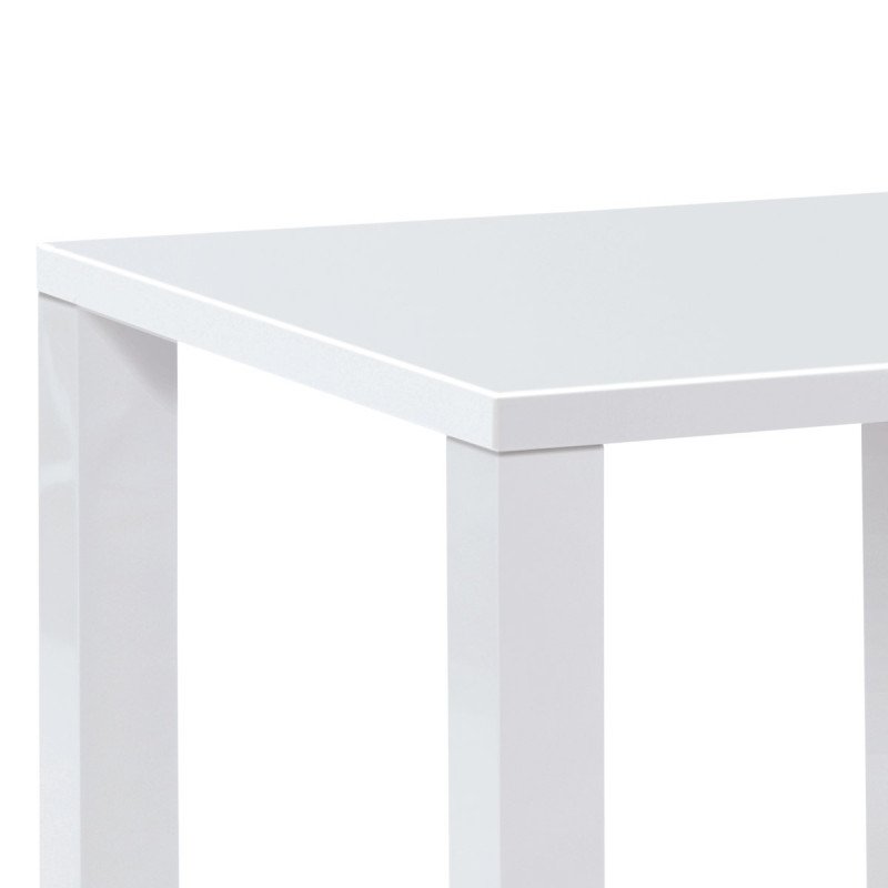 Autronic - jedálenský stôl 80x80x76cm, vysoký lesk biely - AT-3005 WT