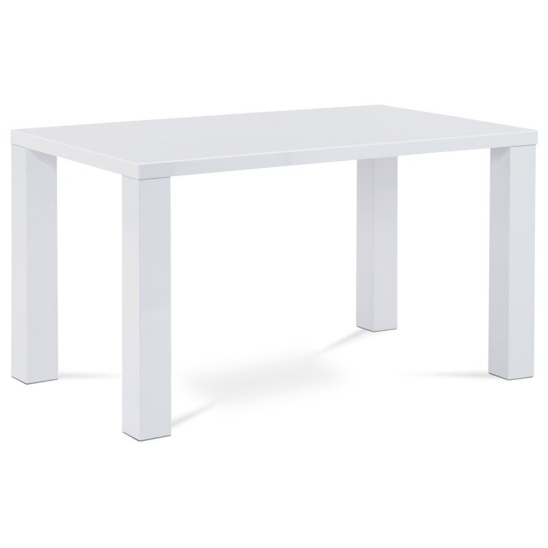Autronic - jedálenský stôl 135x80x76cm, vysoký lesk biely - AT-3007 WT