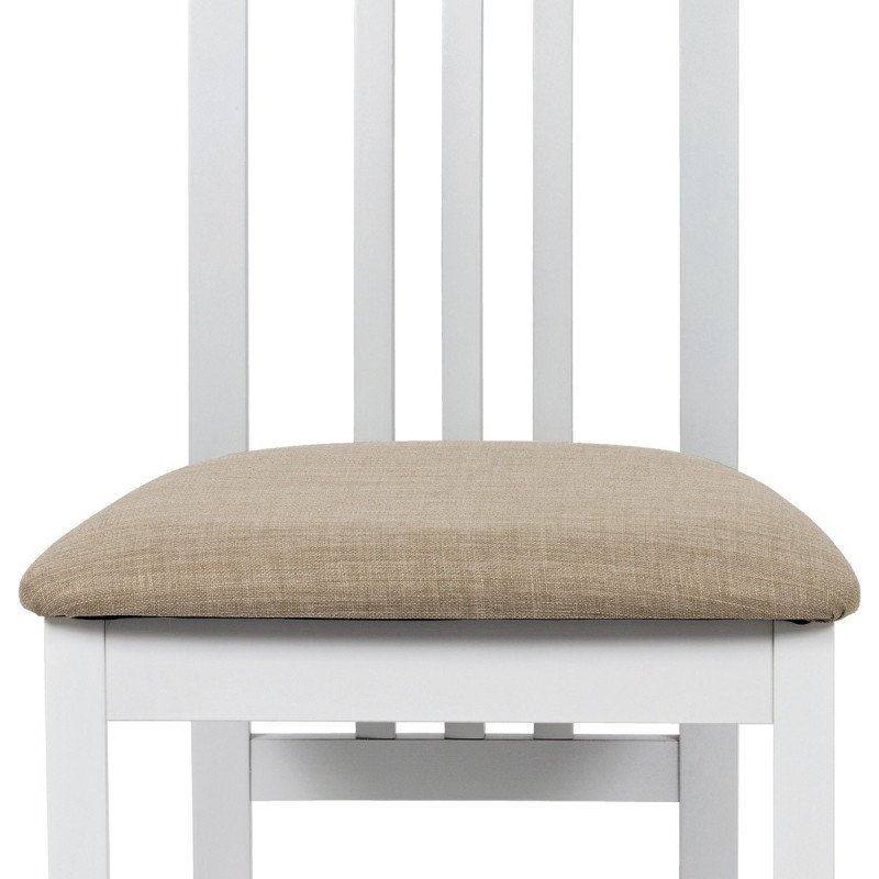 Autronic - jedálenská stolička, masív biely/látka béžová - BC-2482 WT