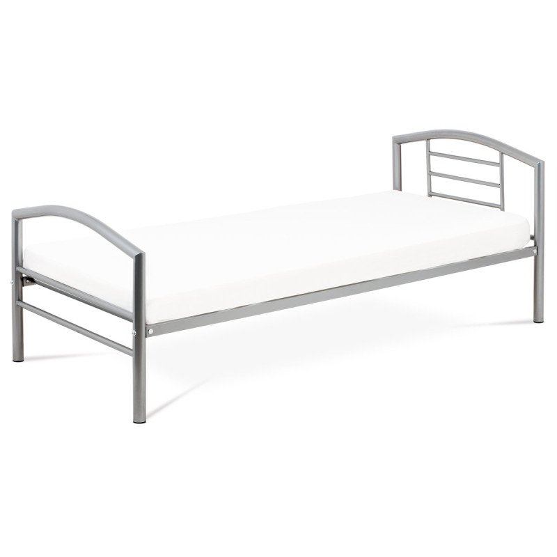 Autronic - postel jednolôžková 90x200 cm, kovová sivý lesk - BED-1900 SIL