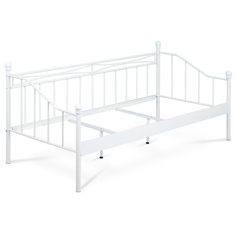 Autronic - posteľ jednolôžková 90x200, kovová konštrukcia, biely matný lak - BED-1905 WT