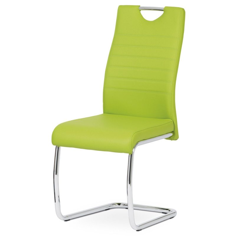 Autronic - jedálenská stolička, koženka zelená, chróm - DCL-418 LIM