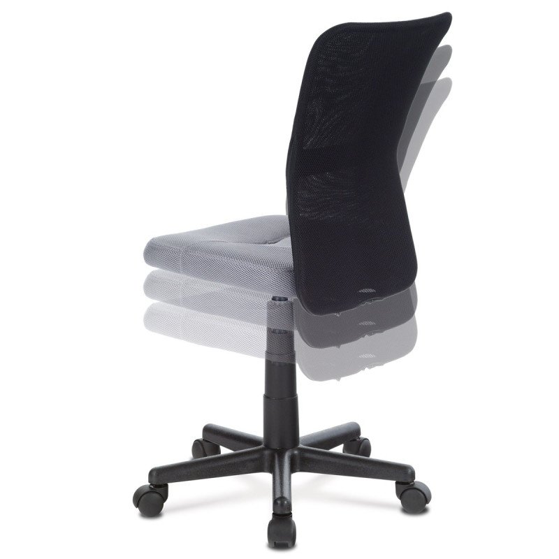 Autronic - kancelárska stolička, sivá mesh, plastový kríž, sieťovina čierna - KA-2325 GREY
