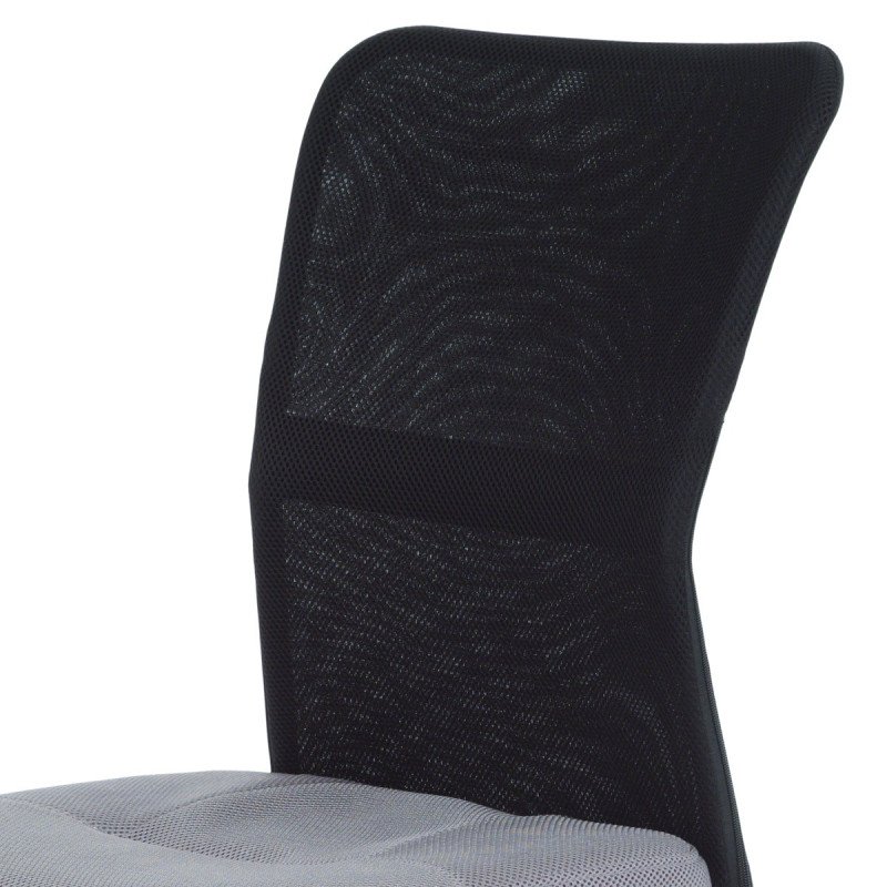 Autronic - kancelárska stolička, sivá mesh, plastový kríž, sieťovina čierna - KA-2325 GREY