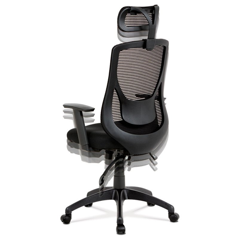 Autronic - kancelárska stolička, synchrónny mech., čierna MESH, plast. Kríž - KA-A186 BK