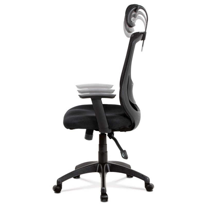 Autronic - kancelárska stolička, synchrónny mech., čierna MESH, plast. Kríž - KA-A186 BK