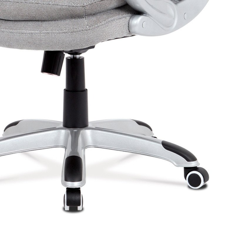 Autronic - kancelárske kreslo, látka sivá kríž strieborný plast hojdací mechanizmus - KA-G198 SIL2