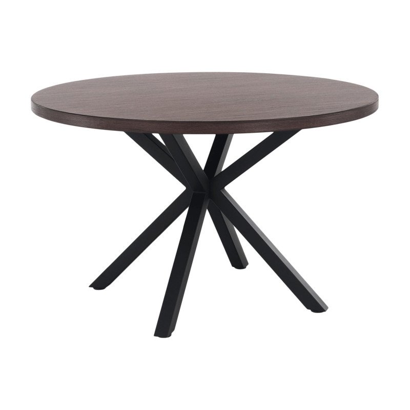 Jedálenský stôl, tmavý dub/čierna, priemer 120 cm, MEDOR