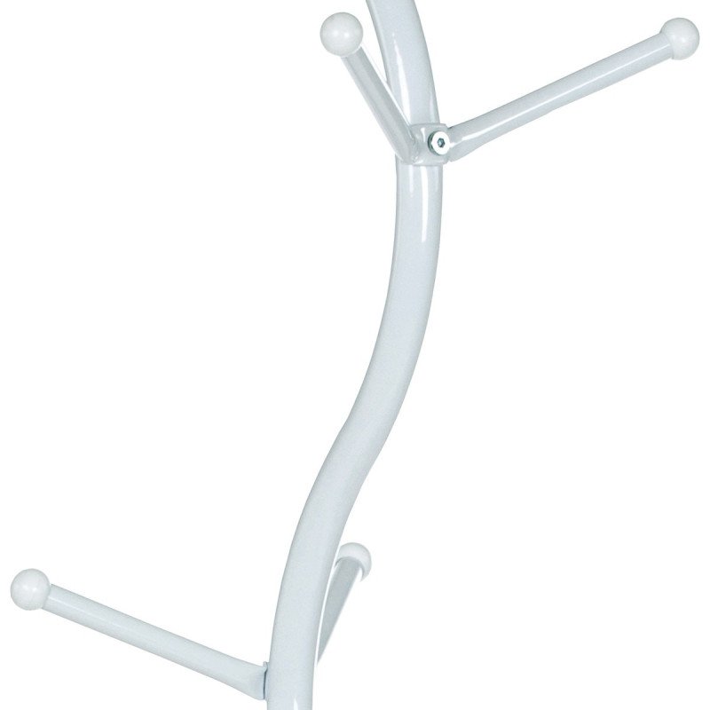 Autronic - Vešiak stojanový, výška 181 cm, kovová konštrukcia, biely matný lak, nosnosť 10 kg - 80003-09 WT