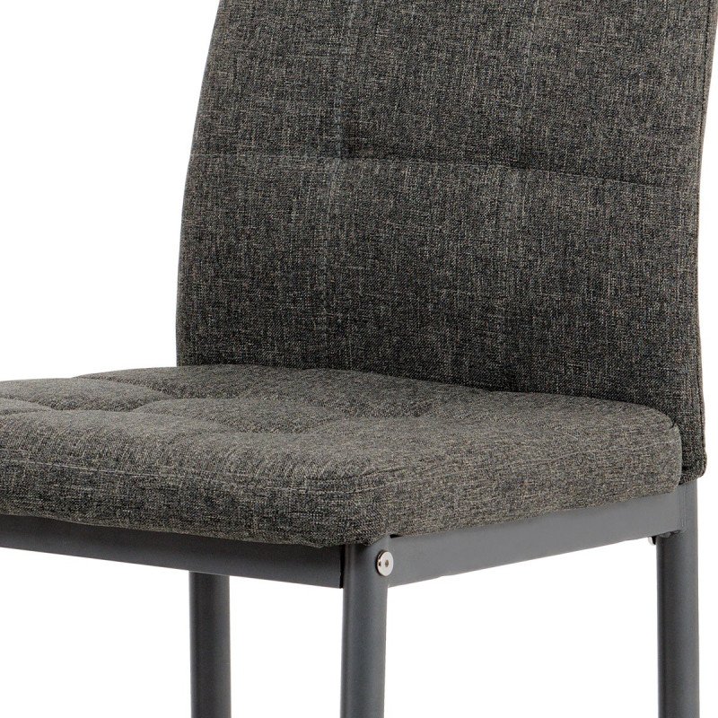 Autronic - Jedálenská stolička, poťah sivá látka, kov antracitový matný lak - DCL-397 GREY2