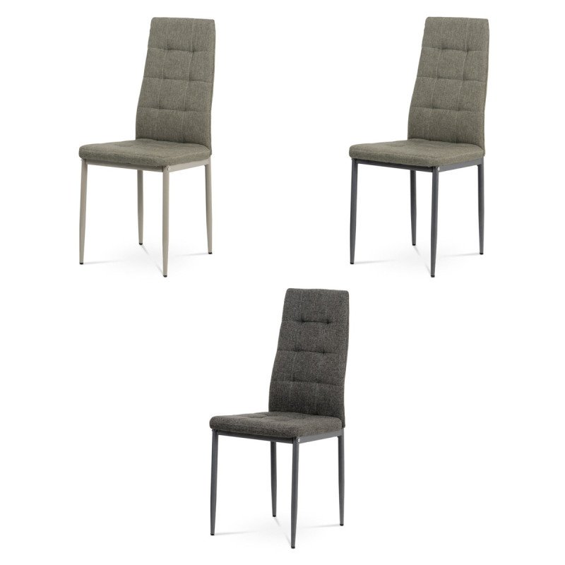Autronic - Jedálenská stolička, poťah sivá látka, kov antracitový matný lak - DCL-397 GREY2