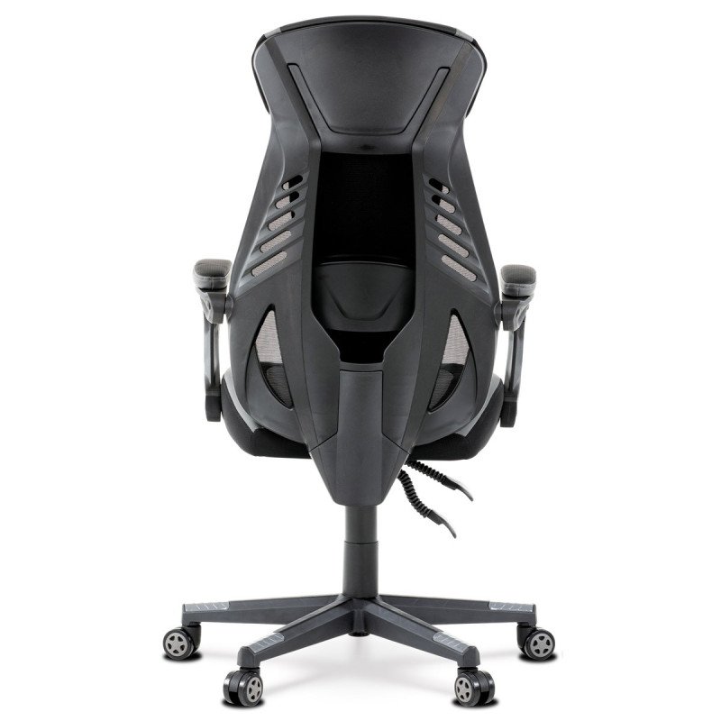 Autronic - Herné kreslo, sivá, čierna ekokoža a čierna látka a sieťovina MESH, PCA mech - KA-Y213 GREY