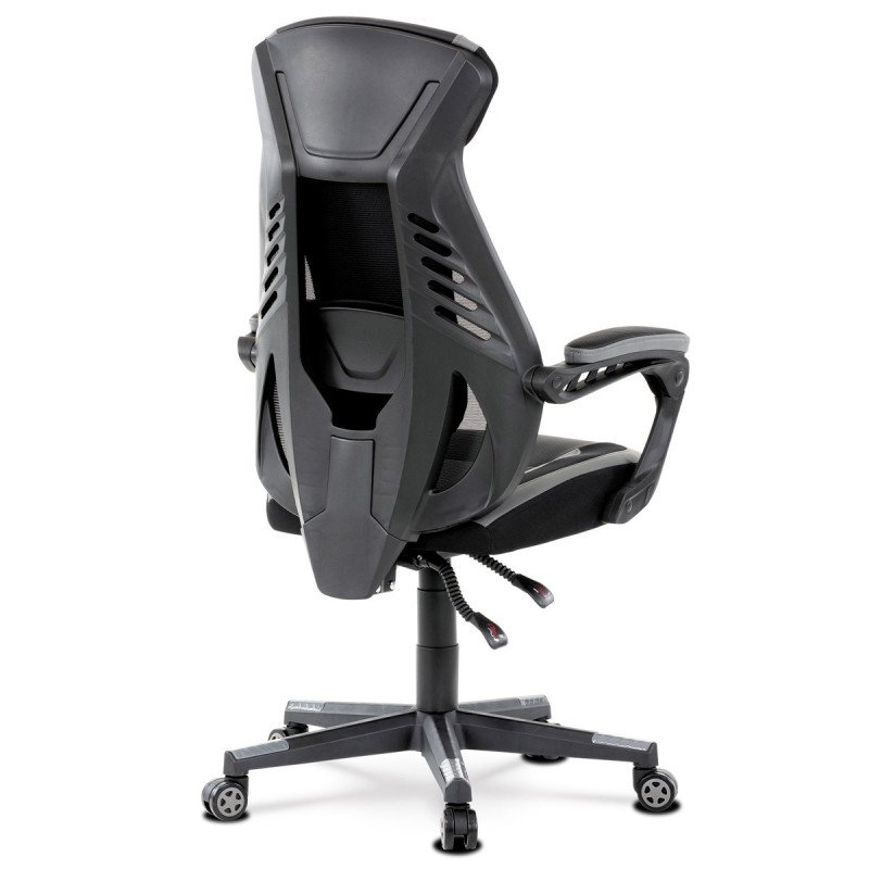 Autronic - Herné kreslo, sivá, čierna ekokoža a čierna látka a sieťovina MESH, PCA mech - KA-Y213 GREY
