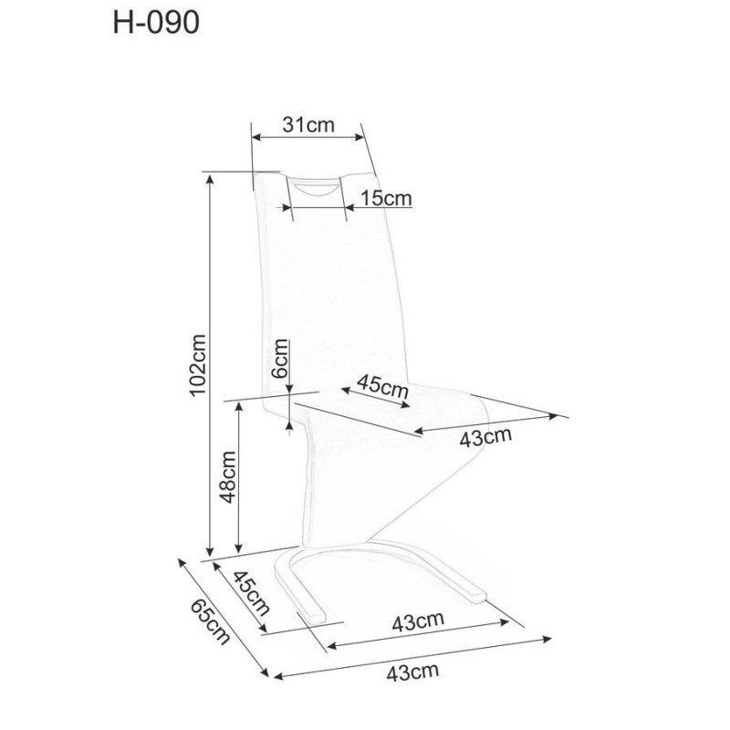 Jedálenská stolička Signal H-090 - brúsená oceľ/tmavohnedá
