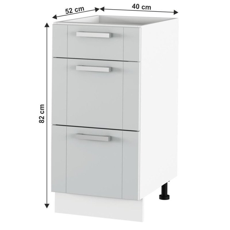 Kondela Spodná skrinka, svetlosivá/biela, JULIA TYP 53