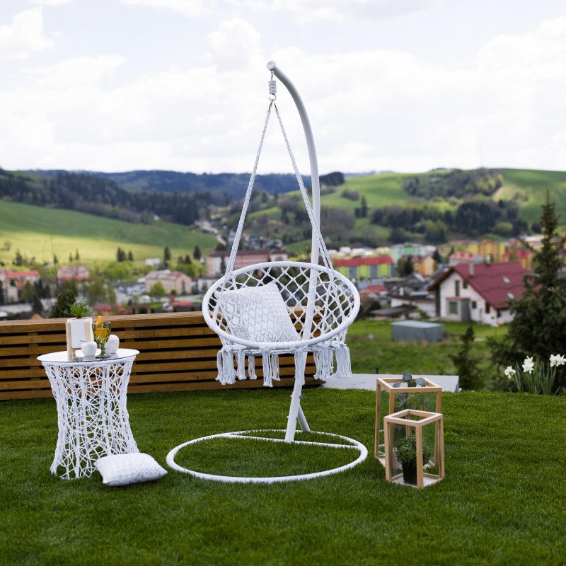 Kondela Závesné kreslo, biela, AMADO 2 NEW