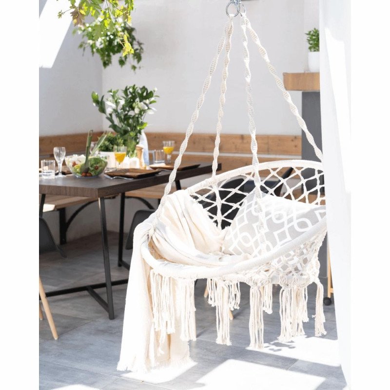 Kondela Závesné kreslo, biela, AMADO 2 NEW