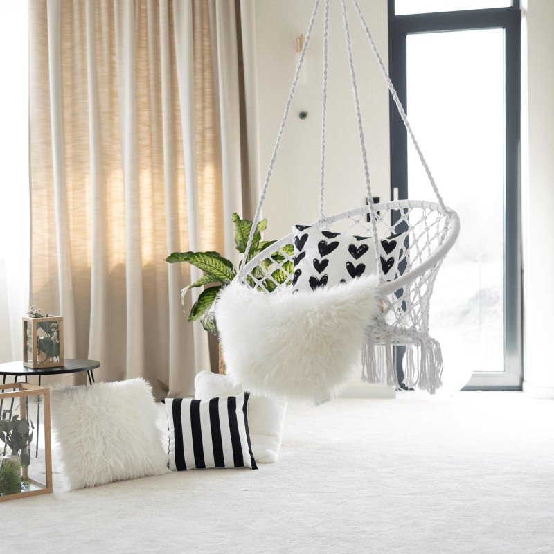 Kondela Závesné kreslo, biela, AMADO 2 NEW