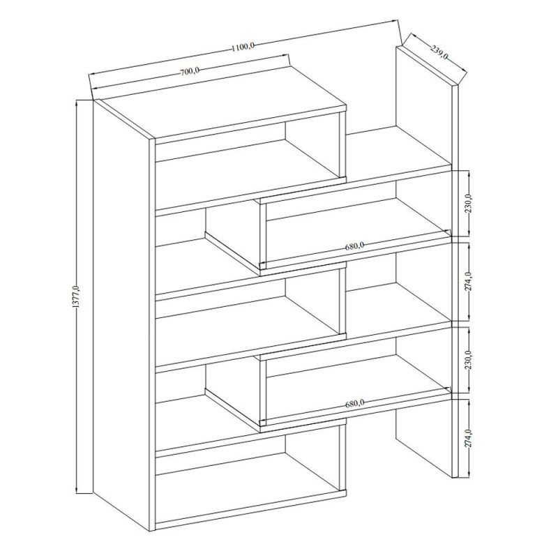 Kondela Regál, dub sonoma, KLOE II